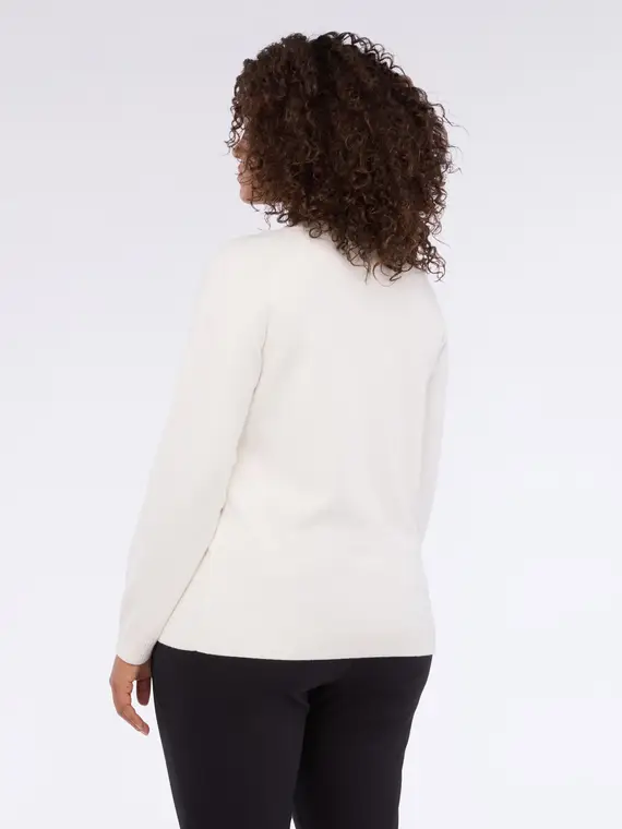 Maglia girocollo con ricamo Cozy Season Donna, Bianco (44-46 IT) miniatura 2