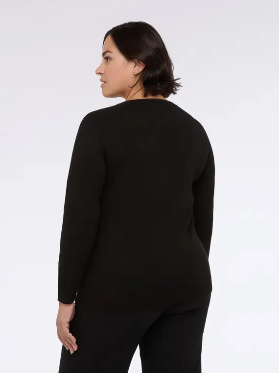 Maglia girocollo con ricamo Cozy Season Donna, Nero (56-58 IT) miniatura 2