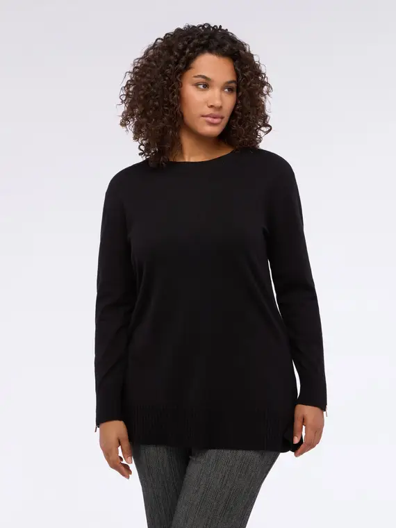 Maglia girocollo con zip decorative Donna, (56-58 IT) miniatura 3