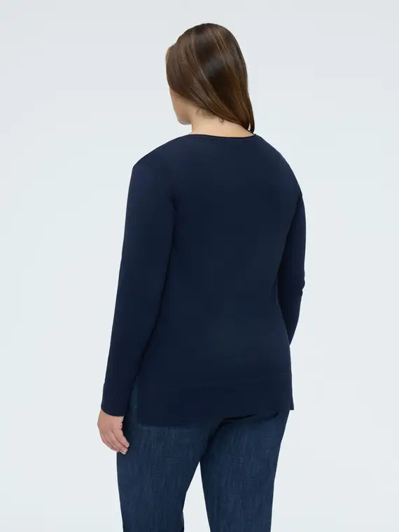 Maglia girocollo in misto viscosa Donna, Blu (60-62 IT) miniatura 2