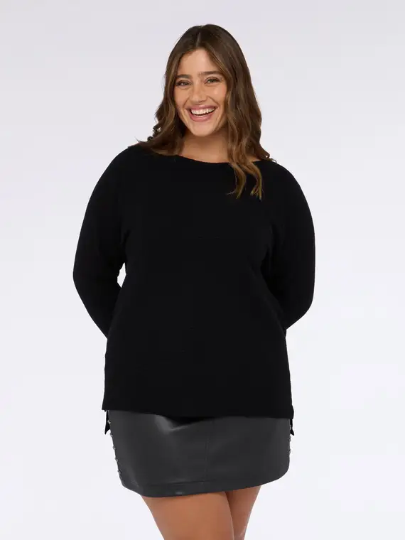 Maglia in misto viscosa con scollo a barchetta Donna miniatura 3