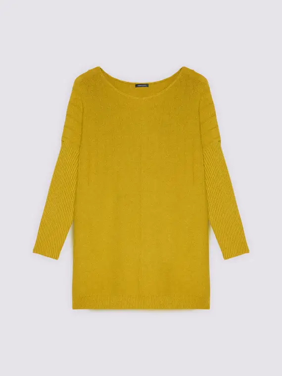 Maglia lunga con scollo a barchetta Donna