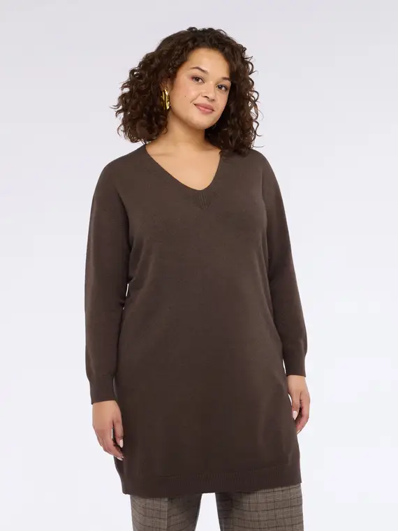 Maglia lunga con scollo a V Donna miniatura 3