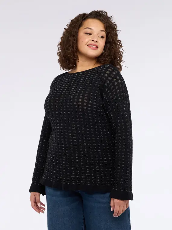 Maglia lurex con scollo a barchetta Donna, (44-46 IT) miniatura 3