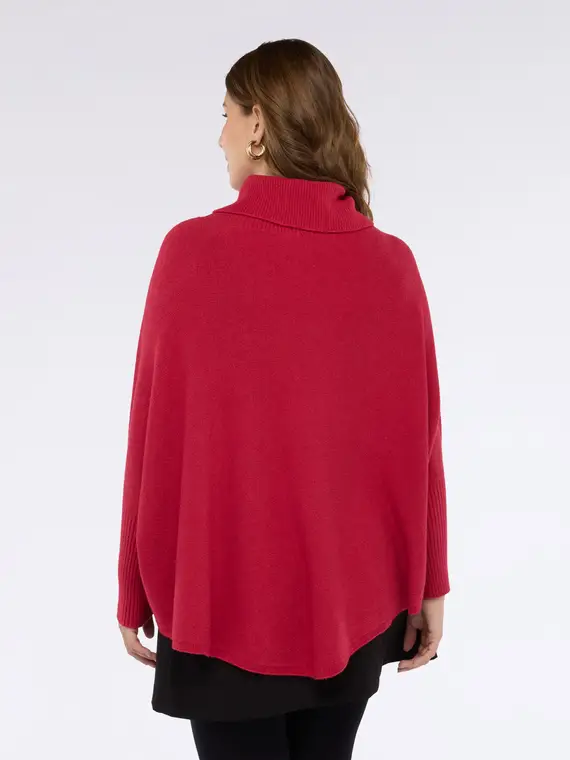 Maglia poncho dolcevita in maglia misto viscosa Donna miniatura 2