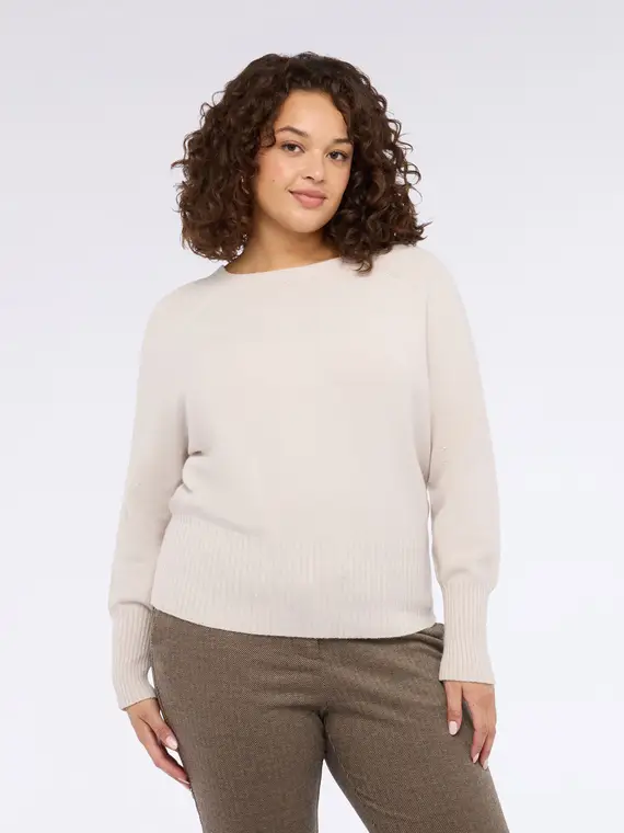 Maglia scollo barchetta con micro paillettes Donna, Bianco miniatura 3