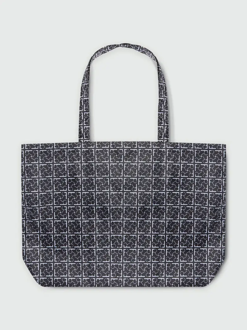 Fiorella Rubino - Maxi shopper riutilizzabile con loghi Donna, Nero Taglia: 02 miniatura 2