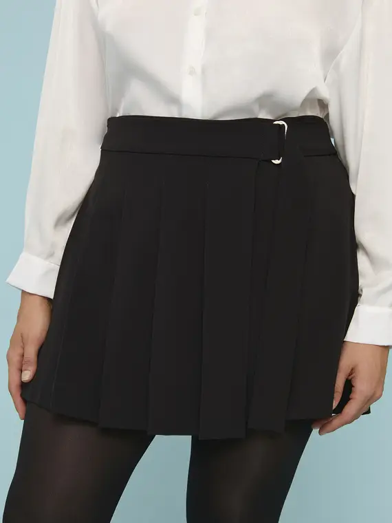 Minigonna a pieghe Donna, Nero (44 IT) miniatura 3