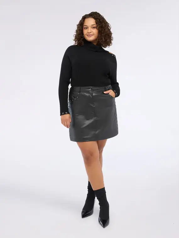 Minigonna con borchie Donna, Nero (44-46 IT) miniatura 3