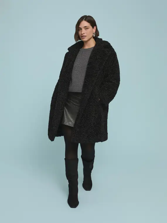 Minigonna effetto coccodrillo Donna, Nero (48 IT) miniatura 3