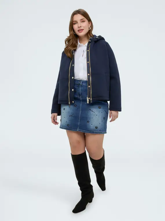 Minigonna in denim con applicazioni Donna, Blu (46 IT)