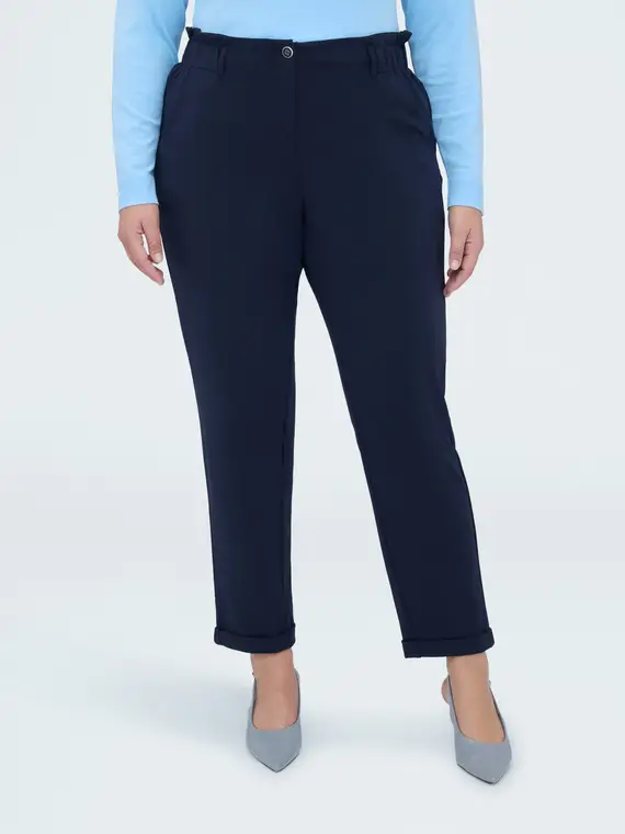 Pantaloni Ballon in tessuto stretch Donna, Blu (48-50 IT) miniatura 3