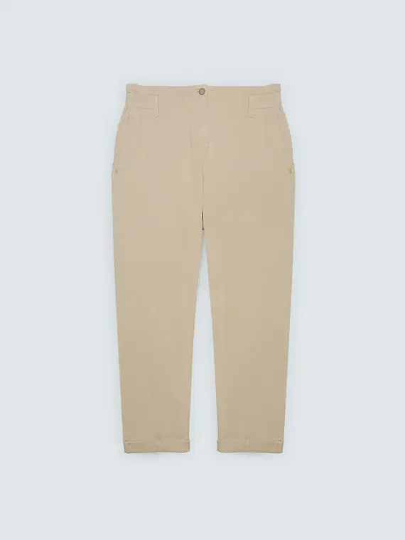 Pantaloni Balloon in cotone Donna, Beige (50 IT) miniatura 2