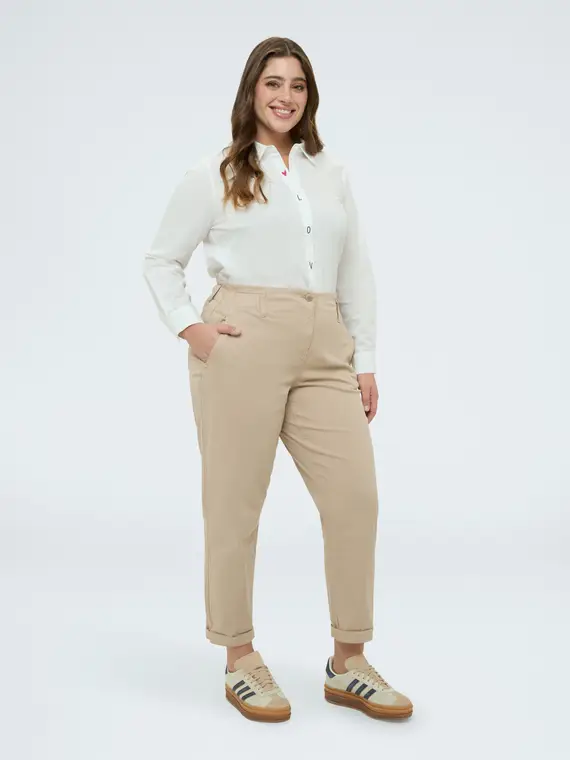 Pantaloni Balloon in cotone Donna, Beige (50 IT)