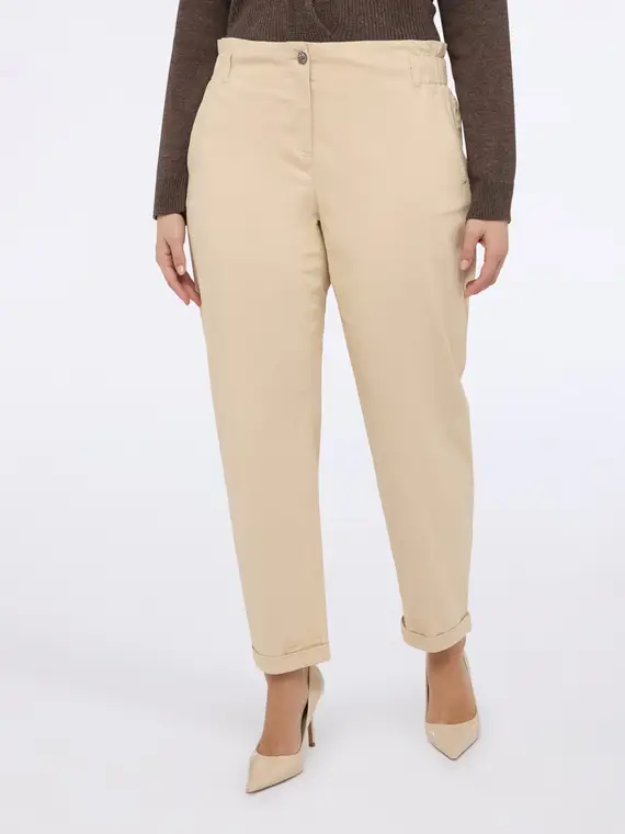 Pantaloni Balloon in cotone Donna, Beige (56 IT)