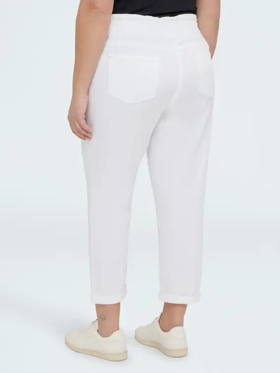 Pantaloni Balloon in cotone Donna, Bianco (54 IT) miniatura 2