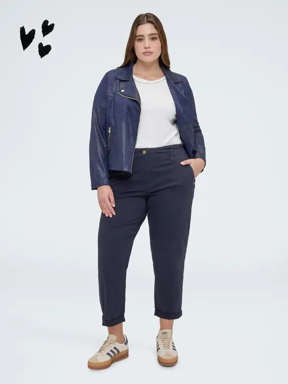 Pantaloni Balloon in cotone Donna, Blu (52 IT)