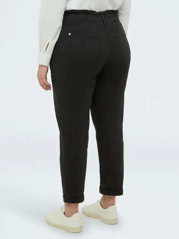 Pantaloni Balloon in cotone Donna, Nero (52 IT) miniatura 2