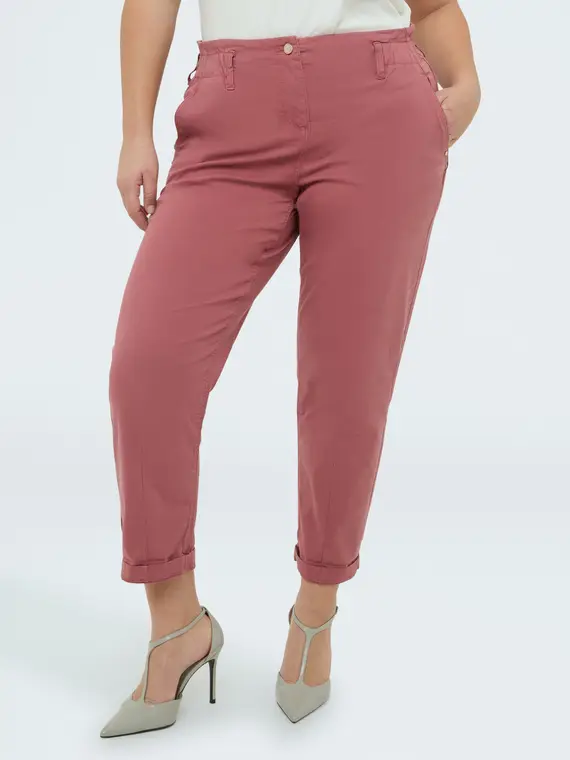 Pantaloni Balloon in cotone Donna, Rosa (54 IT)