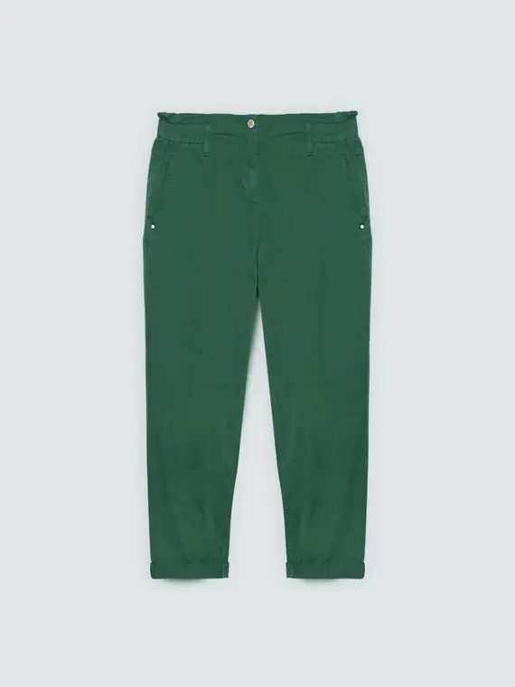Pantaloni Balloon in cotone Donna, Verde (50 IT) miniatura 2