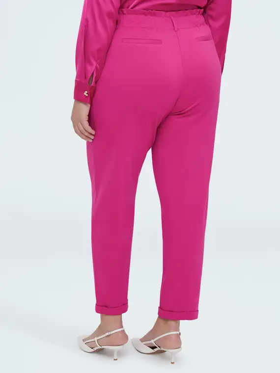 Pantaloni Balloon in Punto Milano Donna, Fucsia (56-58 IT) miniatura 2