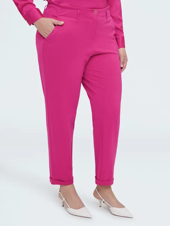Pantaloni Balloon in Punto Milano Donna, Fucsia (56-58 IT) miniatura 3