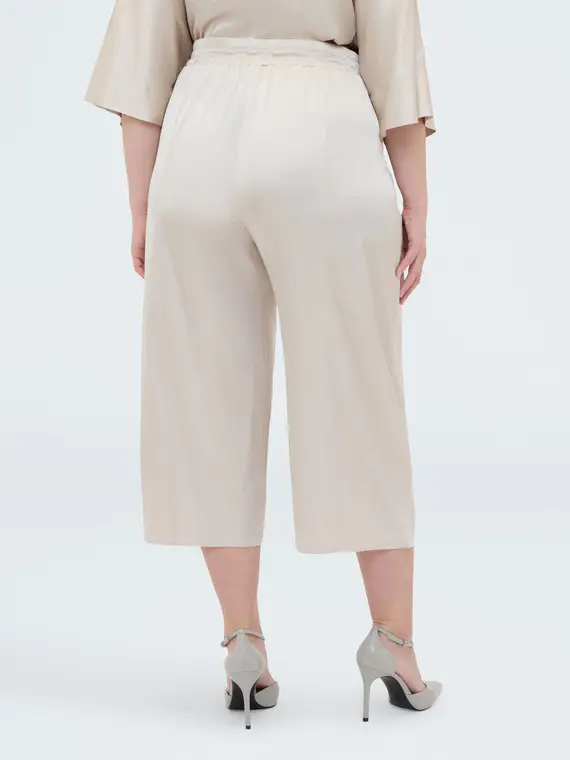 Pantaloni Balloon in raso stretch Donna, Bianco miniatura 2