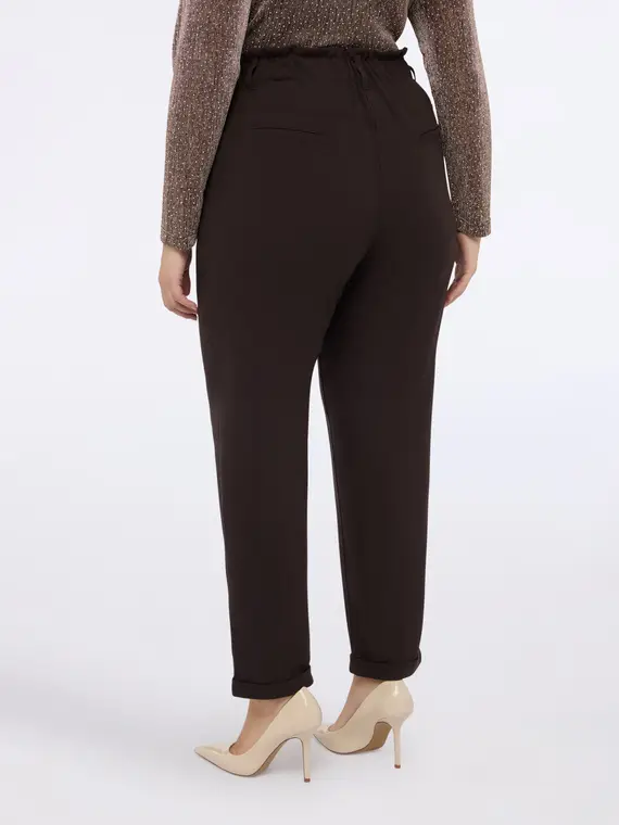 Pantaloni Balloon in tessuto scuba Donna, Marrone (58 IT) miniatura 2