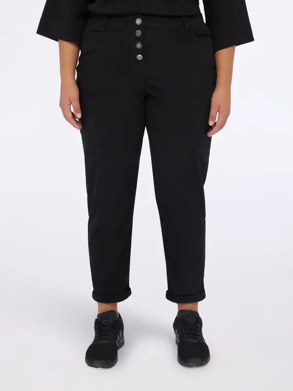 Pantaloni Barrel in velluto a coste Donna, Nero (56 IT) miniatura 3