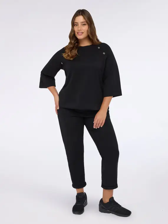 Pantaloni Barrel in velluto a coste Donna, Nero (56 IT)