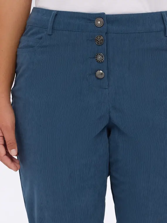 Pantaloni Barrel in velluto a coste Donna, Ottanio (58 IT) miniatura 3