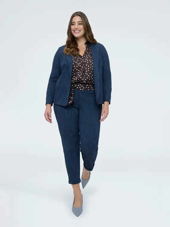 Pantaloni Carrot Fit in Punto Milano Donna, Blu (56-58 IT) miniatura 3