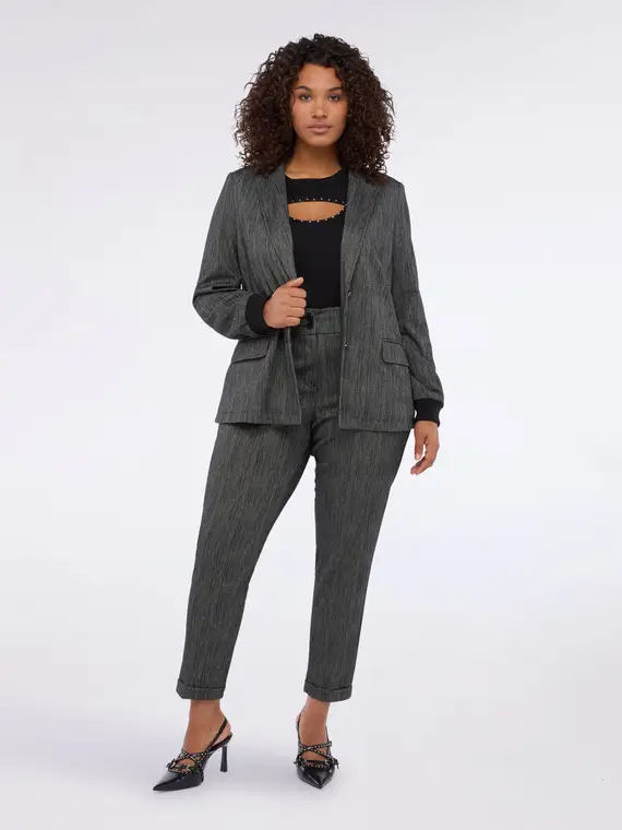 Pantaloni Carrot Fit in Punto Milano Donna, Grigio (56-58 IT)