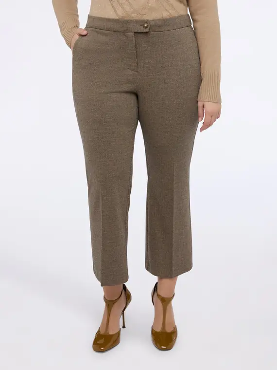 Pantaloni check Kick Flare Donna, Grigio (60-62 IT)