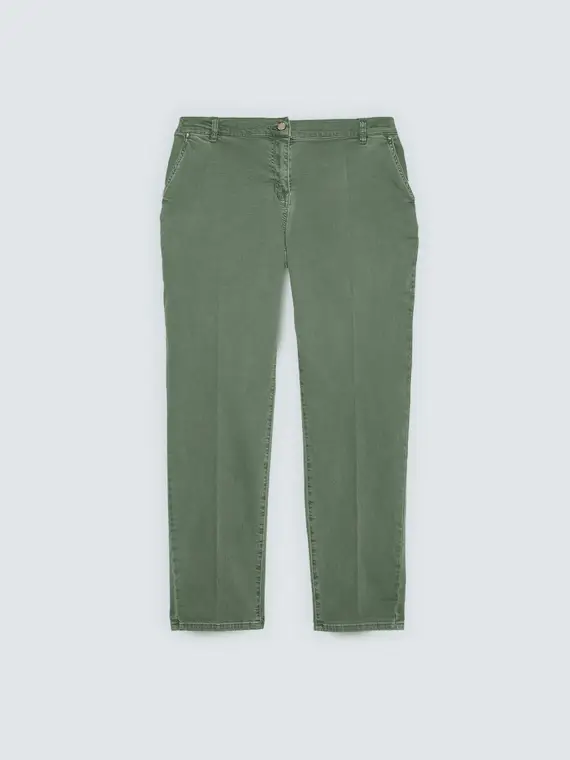 Pantaloni Chino in cotone Donna, Verde (56 IT) miniatura 2