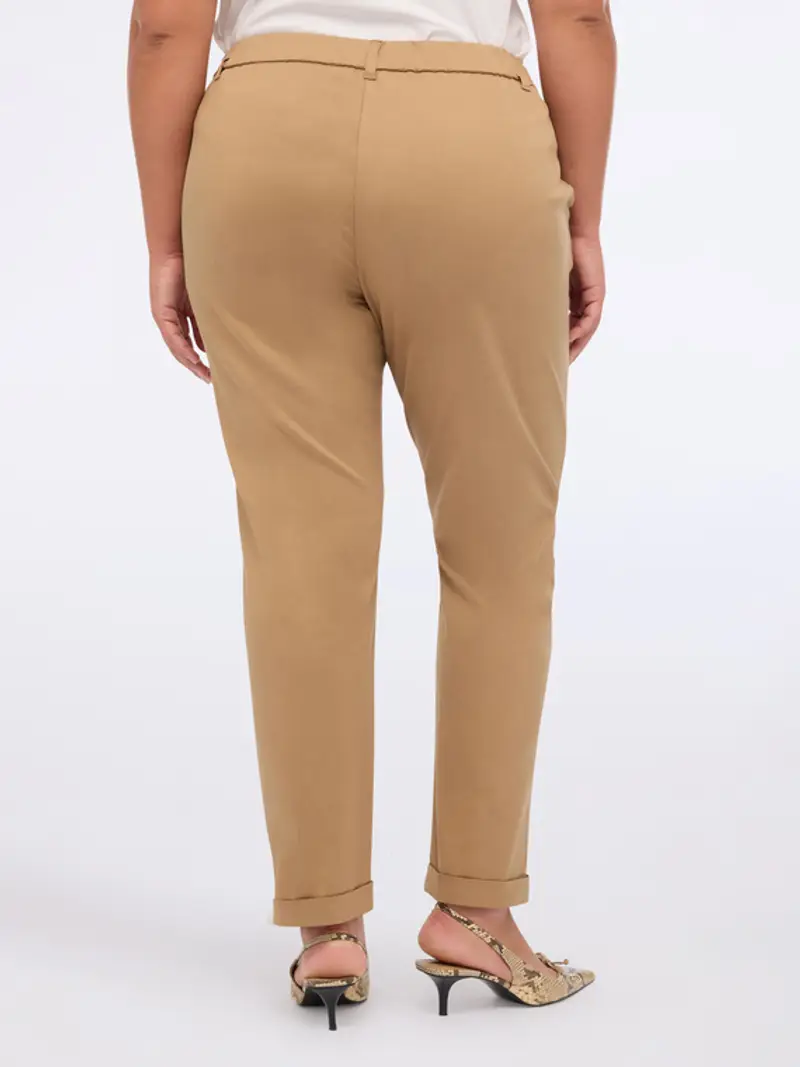 Pantaloni chino in misto cotone Donna, Beige (56 IT) miniatura 2