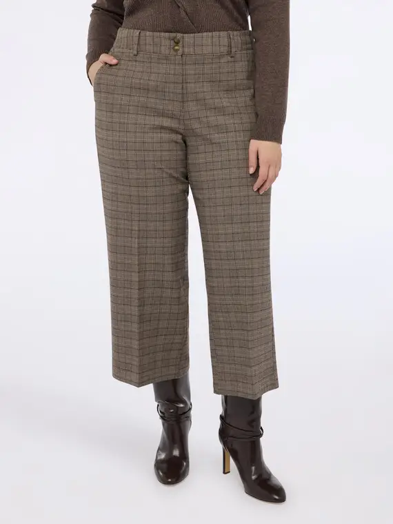 Pantaloni cropped in tessuto check Donna, Grigio (54 IT) miniatura 3