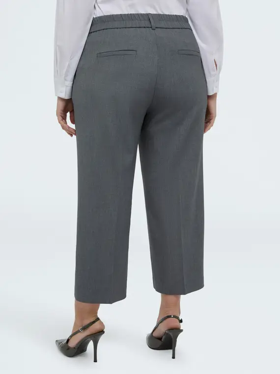 Pantaloni Cropped in tessuto melange Donna, Grigio (58 IT) miniatura 2