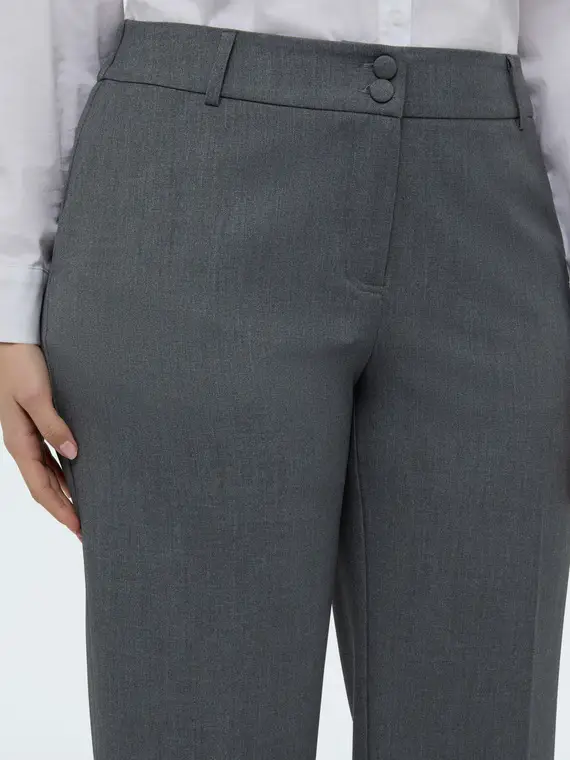 Pantaloni Cropped in tessuto melange Donna, Grigio (58 IT) miniatura 3