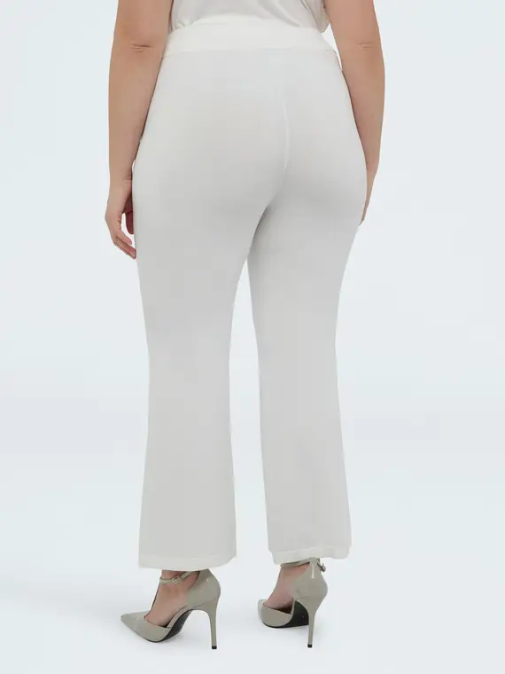 Pantaloni Flare in maglia Donna, Bianco (52-54 IT) miniatura 2