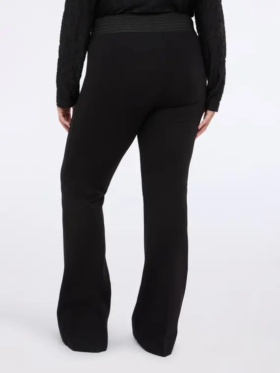 Pantaloni flare in Punto Milano Donna, Nero (44-46 IT) miniatura 2