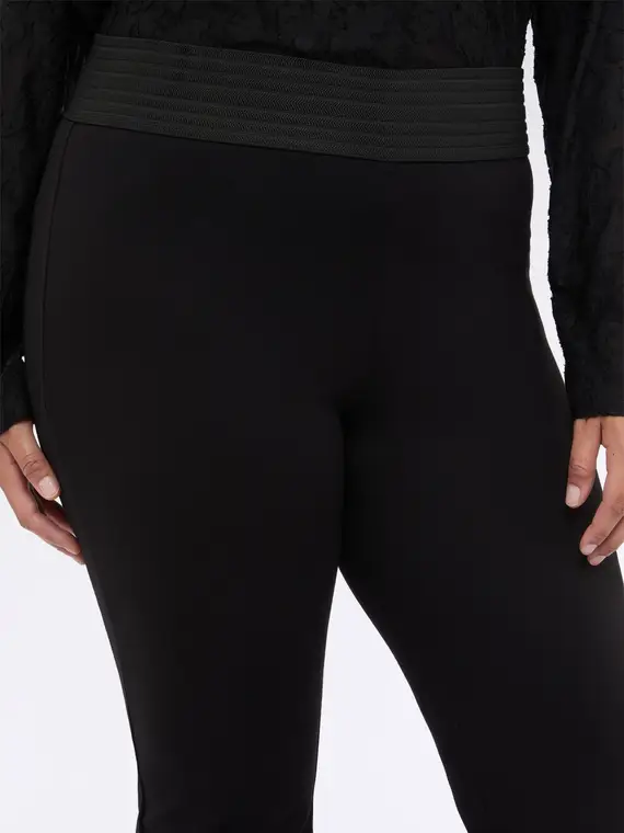 Pantaloni flare in Punto Milano Donna, Nero (44-46 IT) miniatura 3