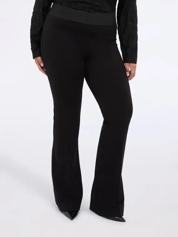 Pantaloni flare in Punto Milano Donna, Nero (44-46 IT)