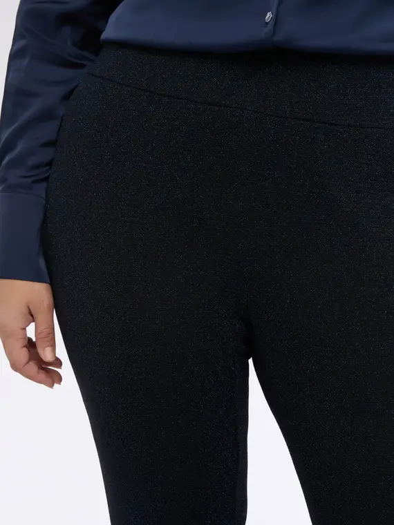 Pantaloni Flare scuba lurex Donna, Blu (56-58 IT) miniatura 3