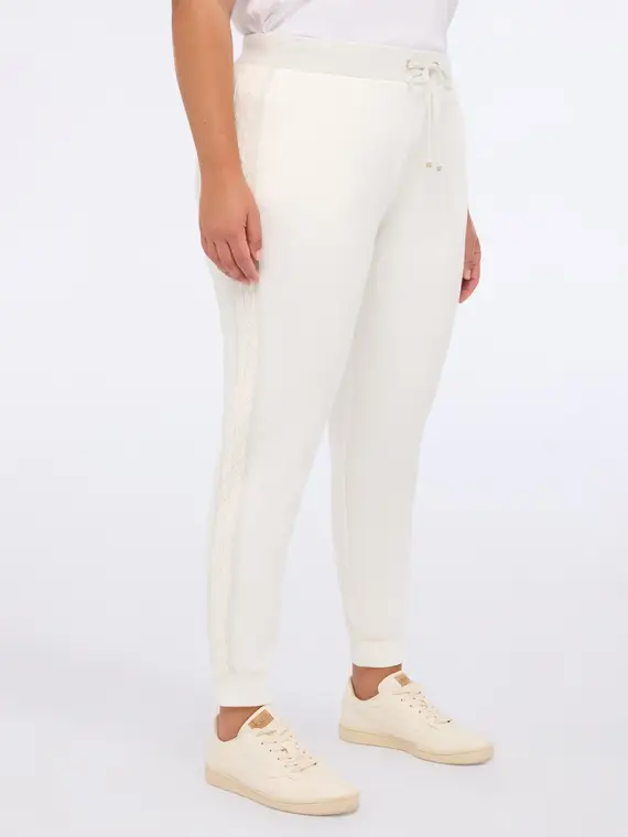 Pantaloni Jogger in tessuto scuba Donna, Bianco (60-62 IT) miniatura 3