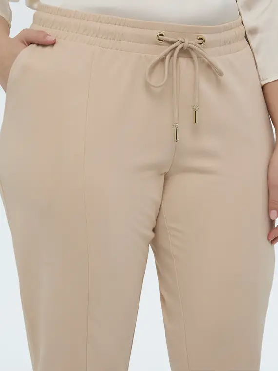 Pantaloni joggers in felpa con coulisse Donna, Beige (60-62 IT) miniatura 3