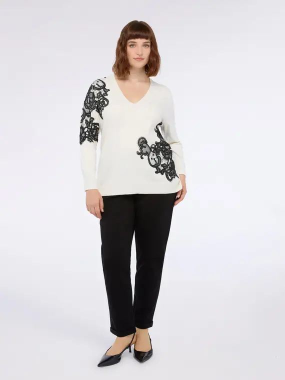 Pantaloni joggers in Punto Milano Donna, Nero (44-46 IT)