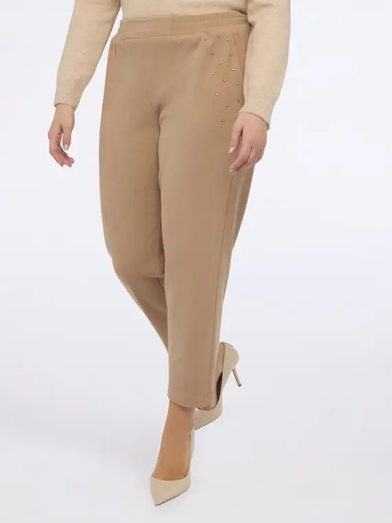 Pantaloni joggers in velluto a coste Donna, Beige (60-62 IT) miniatura 3