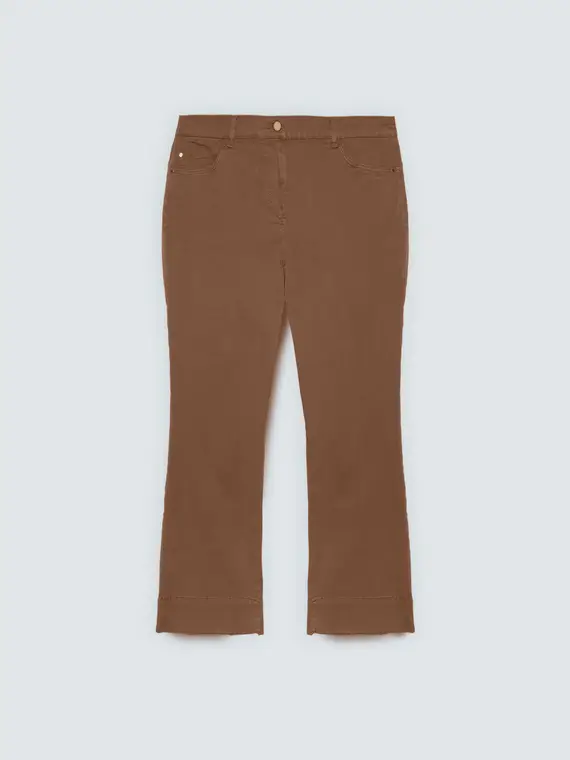 Pantaloni Kick Flare flare in cotone Donna, Marrone (58 IT) miniatura 2