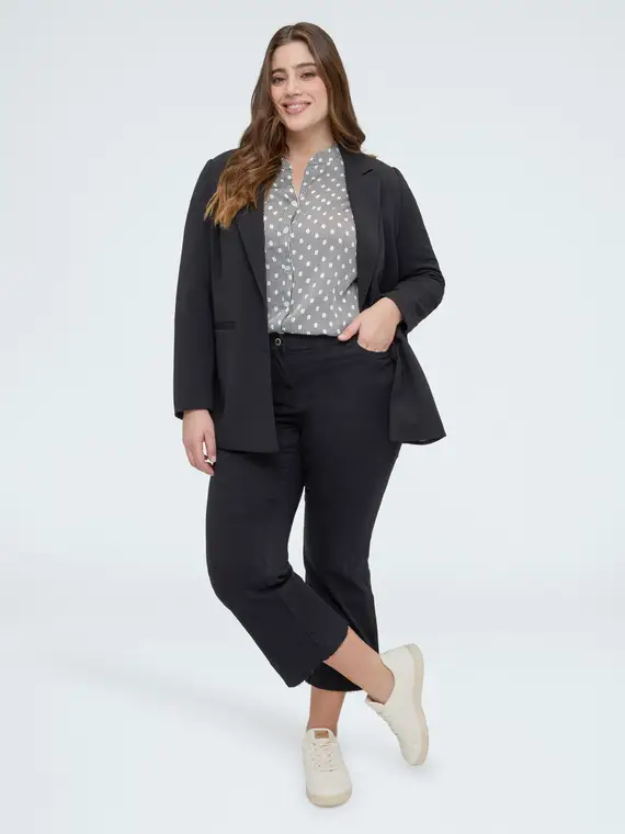 Pantaloni Kick Flare flare in cotone Donna, Nero (56 IT) miniatura 3